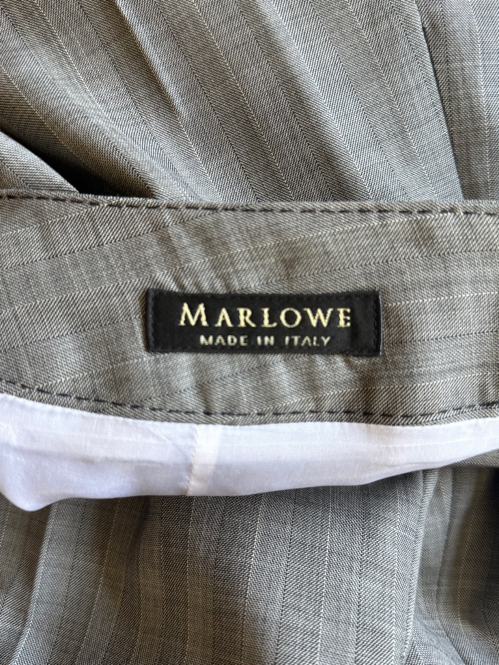 MARLOWE Tailored Pinstripe Pants in Light Gray